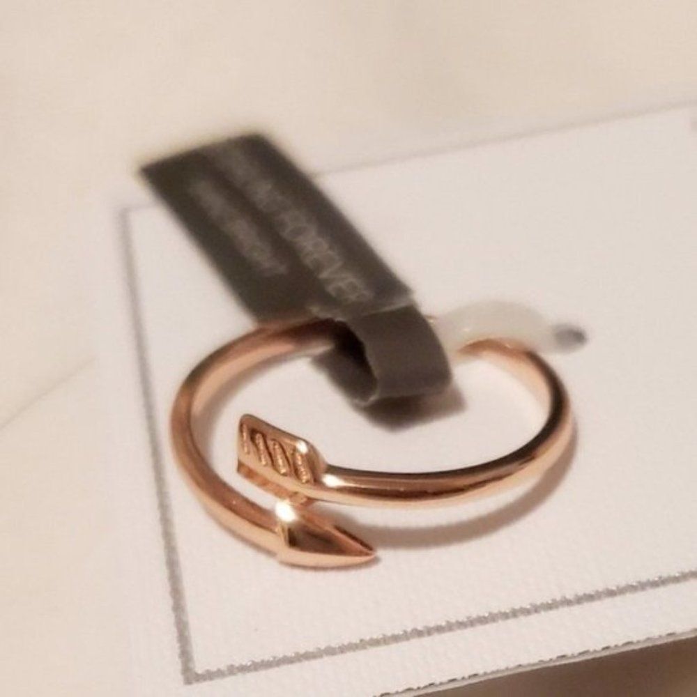 NWT Sterling Forever Rose Gold Arrow Wrap Ring | Size 9